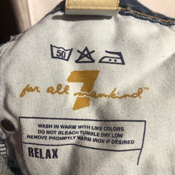 7 For All Mankind 7FAM Relax Button Fly Straight Jeans Mens 34 Medium Wash - Picture 12 of 12